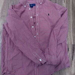 Ralph Lauren Red Check Button-Down Shirt - boys L
